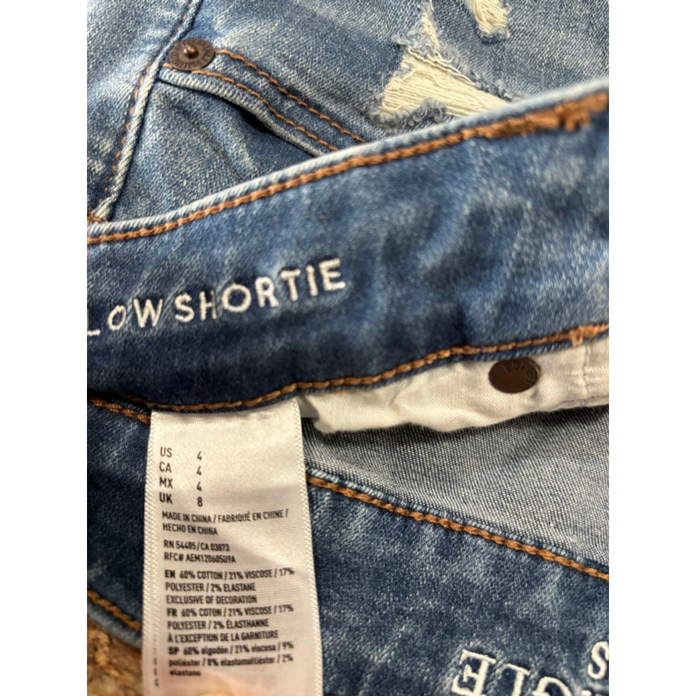 American Eagle “Super Low Shortie” Distressed Denim Shorts - Picture 7 of 7